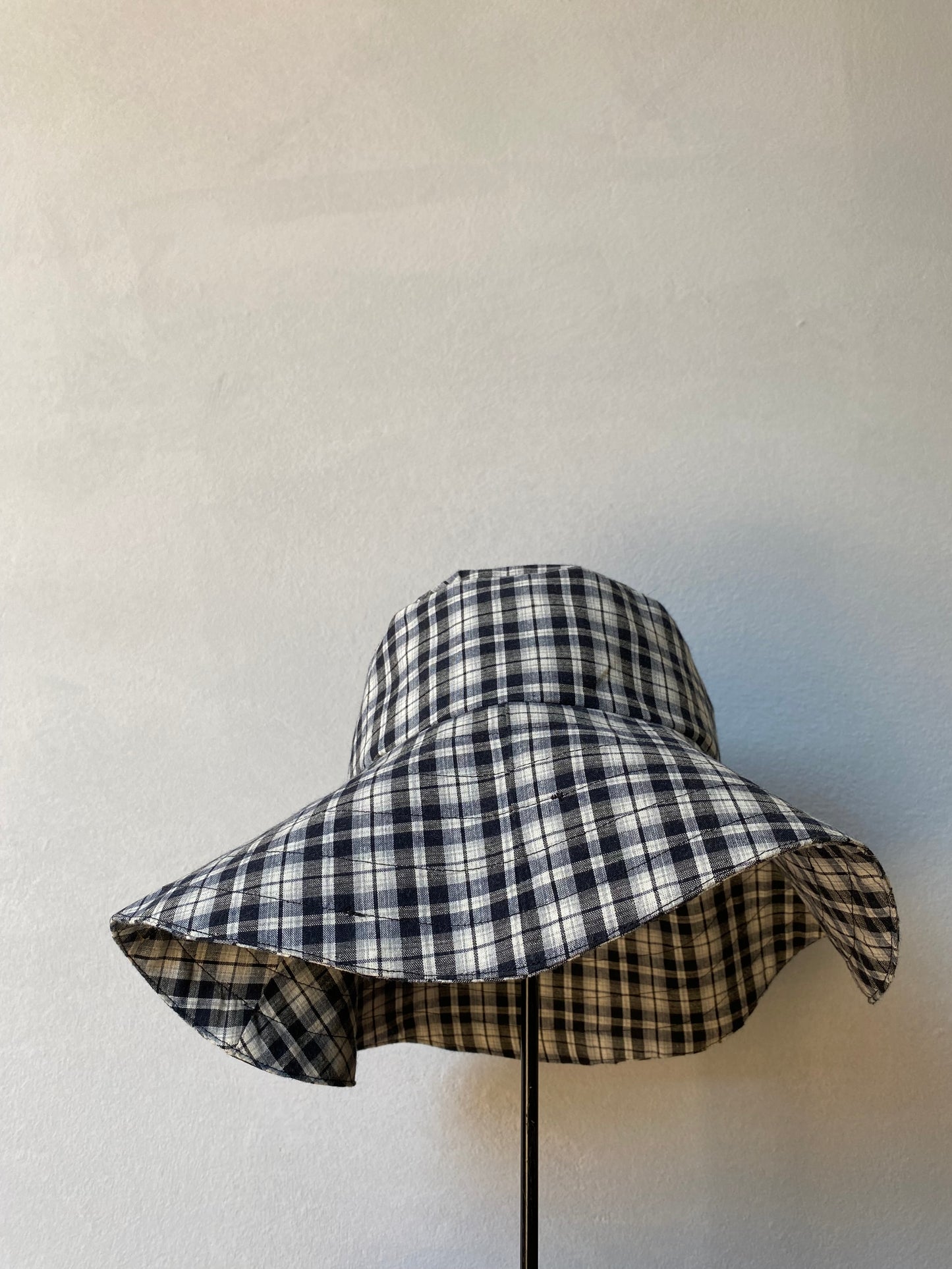 Afternoon Hat Black Gingham