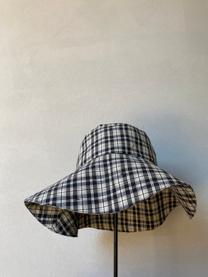 Afternoon Hat Black Gingham
