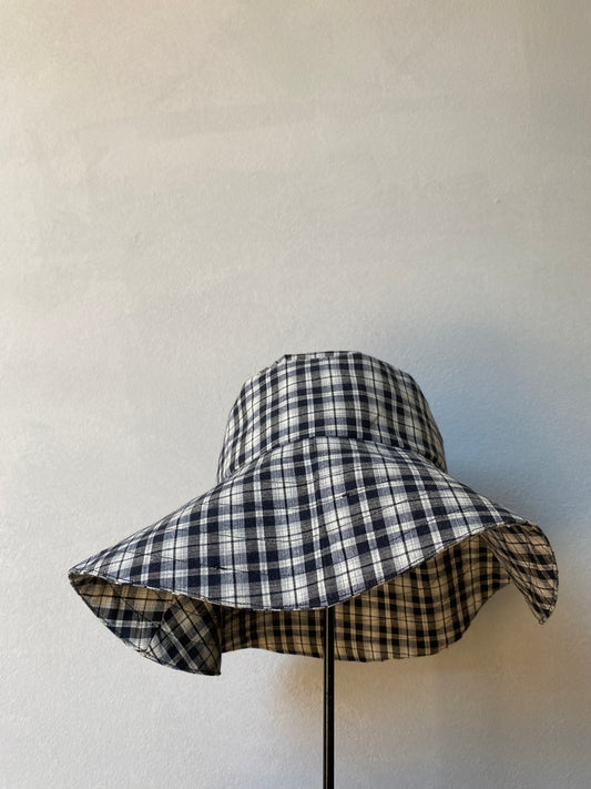 Afternoon Hat Black Gingham