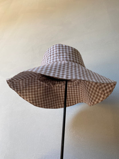 Afternoon Hat Beige Gingham