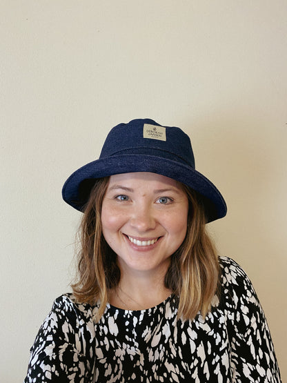 Bucket Hat Label Denim Blue